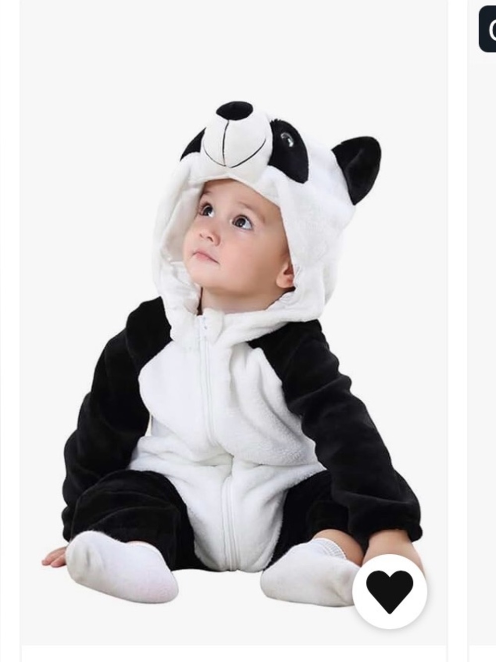 Panda Plush Onesie Costume - Black & White 4T new
